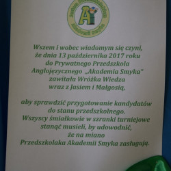 Pasowanie na przedszkolaka